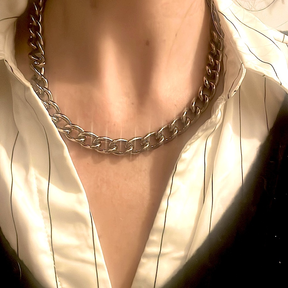 Sterling Silver Waterproof choker thick